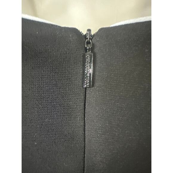 KARL LAGERFELD PARIS BLACK DRESS BABY BLUE RUFFLE CUFF WOMEN’S SIZE 10 - Picture 7 of 8